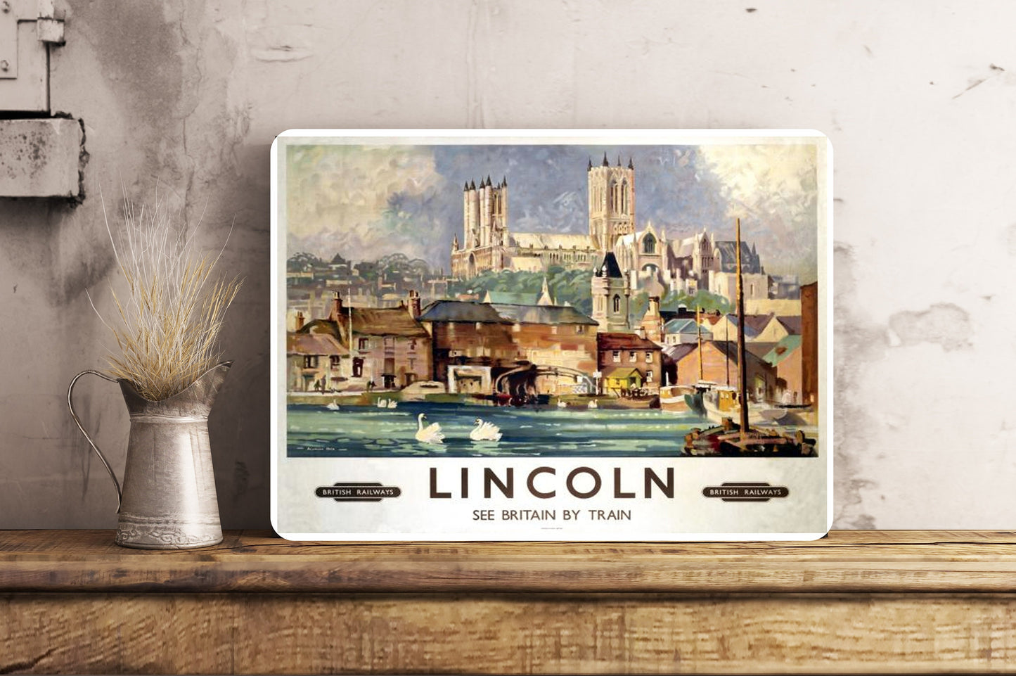 LINCOLN SIGN Plaque Vintage Retro Advert METAL Railway Gift Travel Train