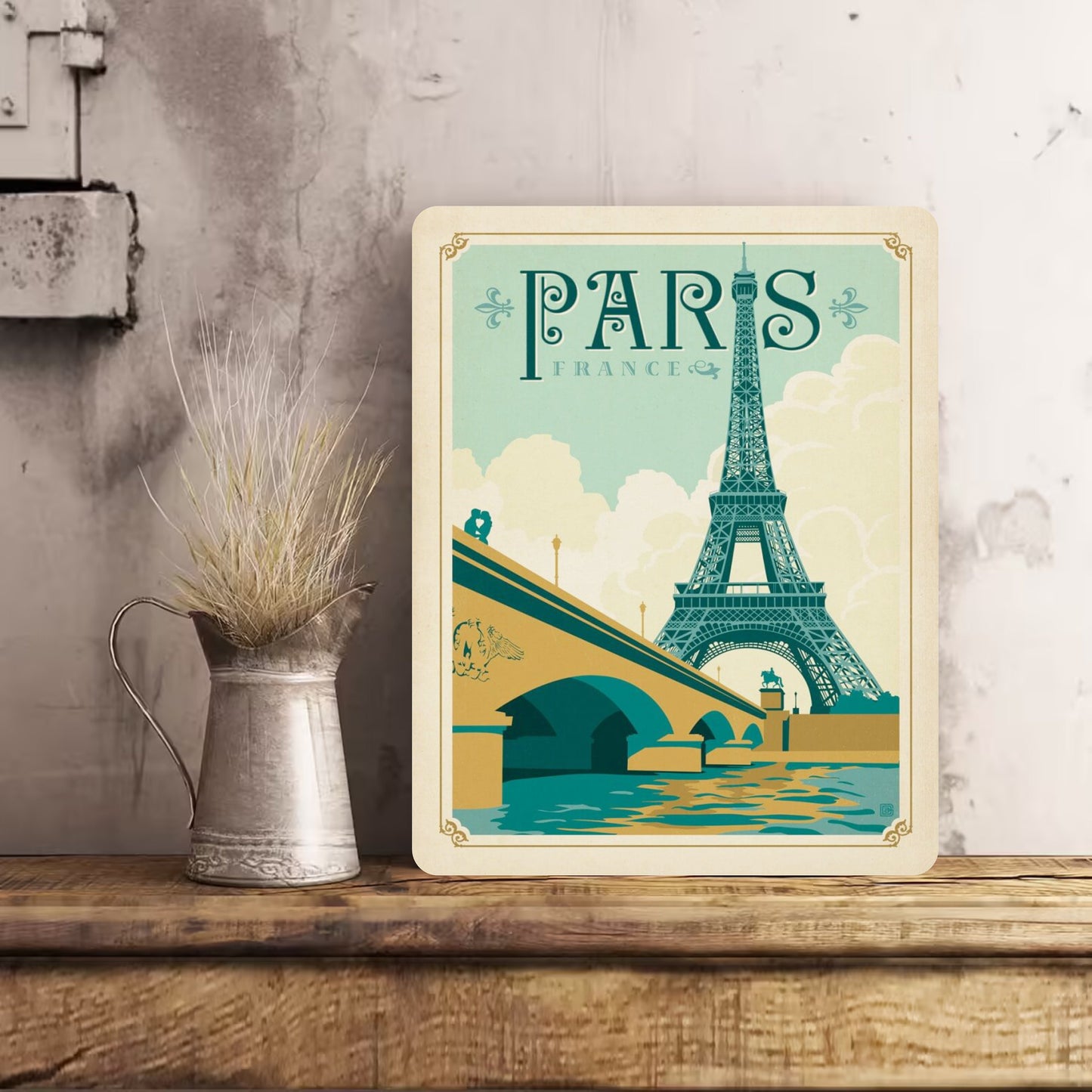 PARIS France Sign Plaque Vintage Retro Advert Metal Gift Travel