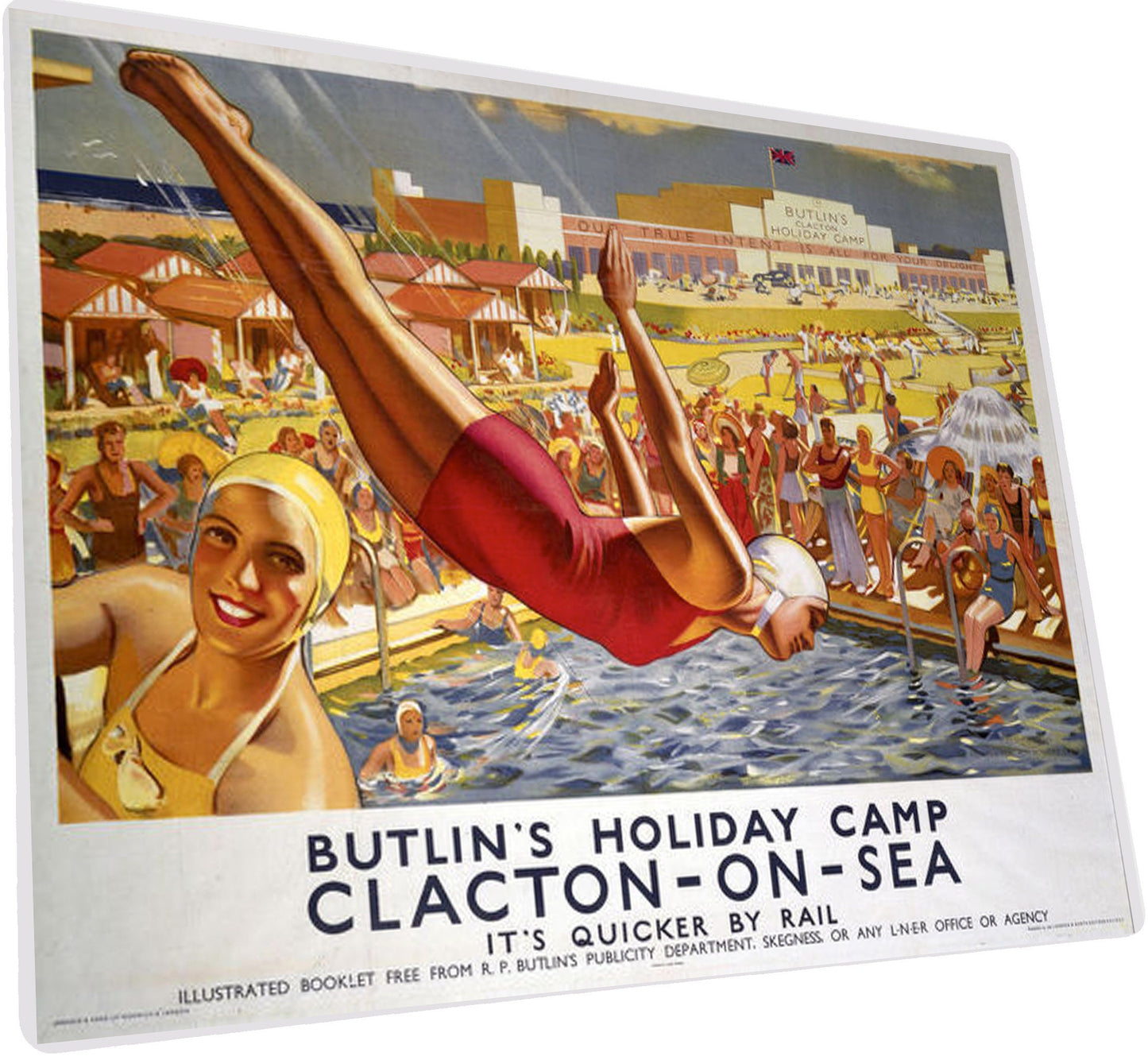 CLACTON-ON-SEA Butlins Sign Plaque Vintage Retro Advert Metal Railway Gift
