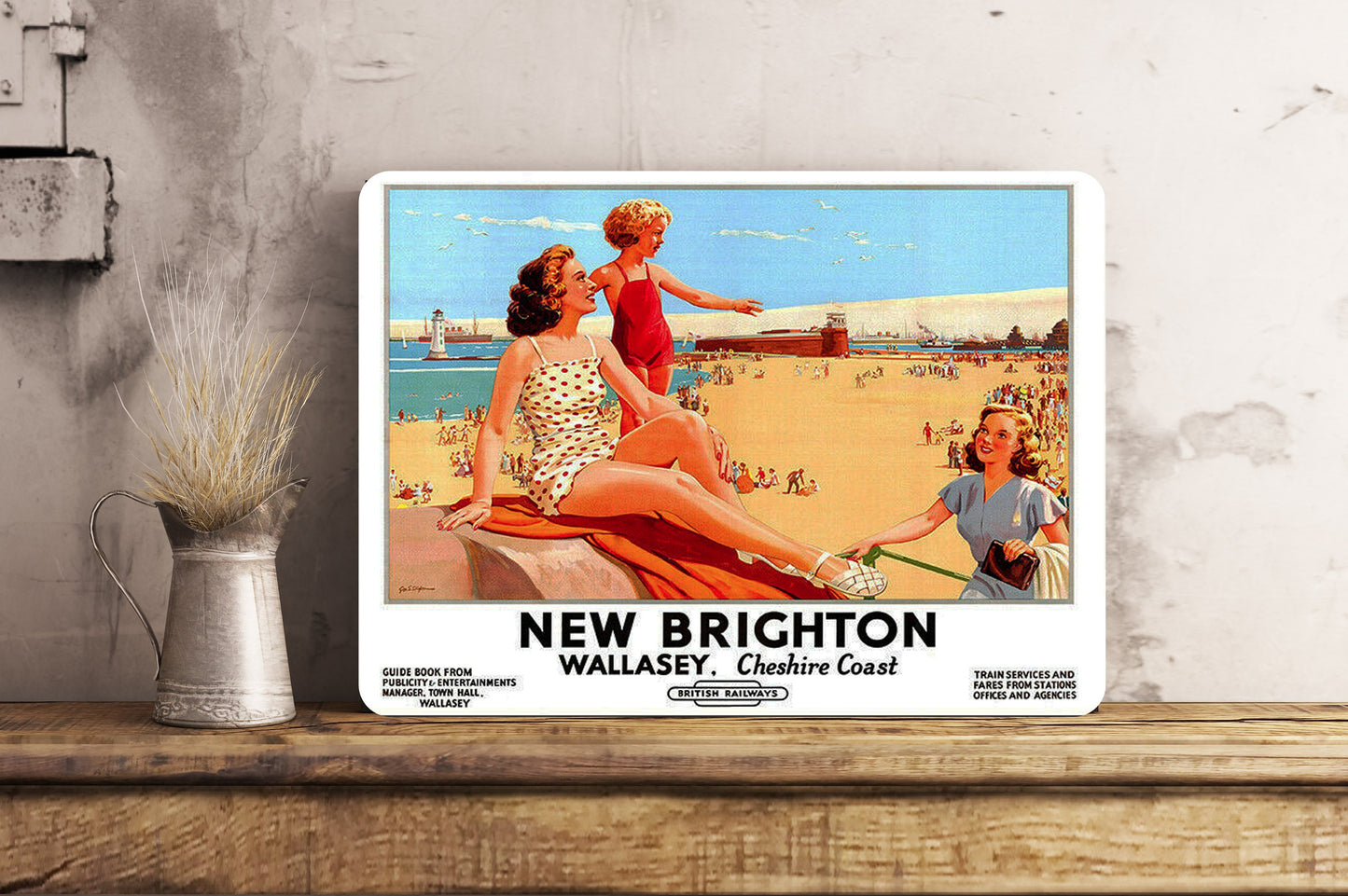 NEW BRIGHTON Sign Plaque Vintage Retro Advert METAL Railway Gift Travel Train