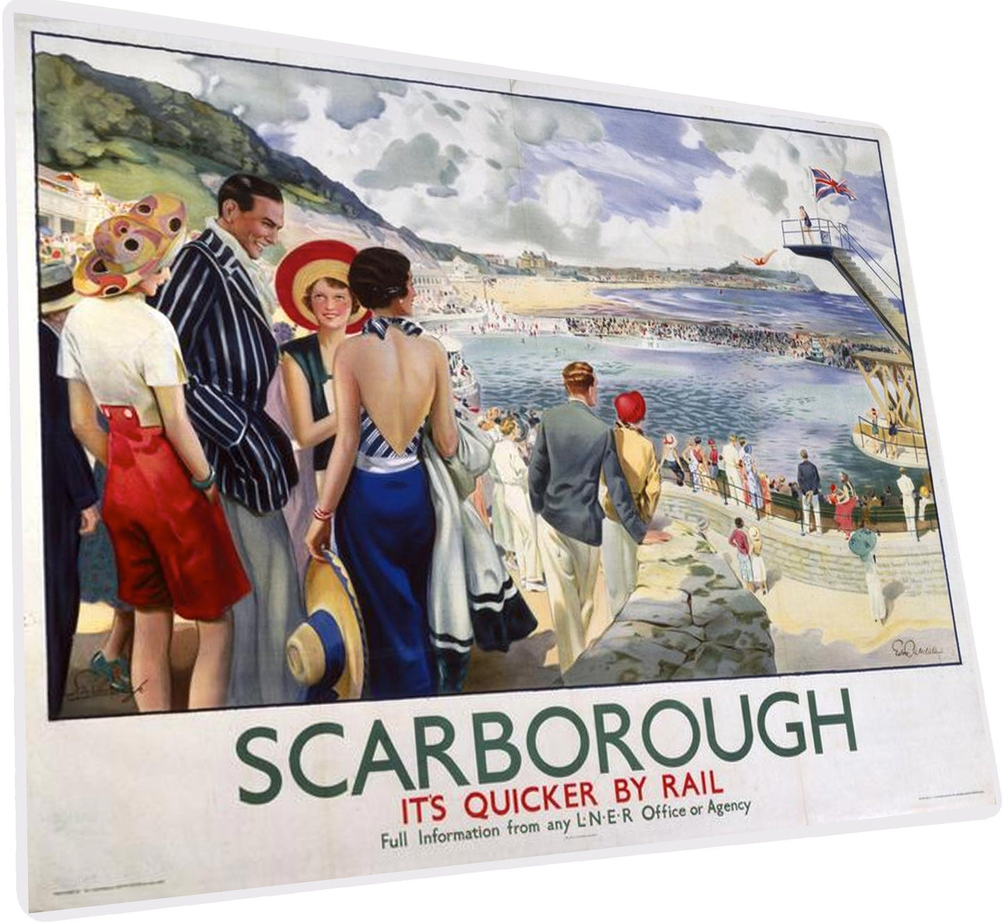 SCARBOROUGH Sign Plaque Vintage Retro Advert METAL Railway Gift Travel Train
