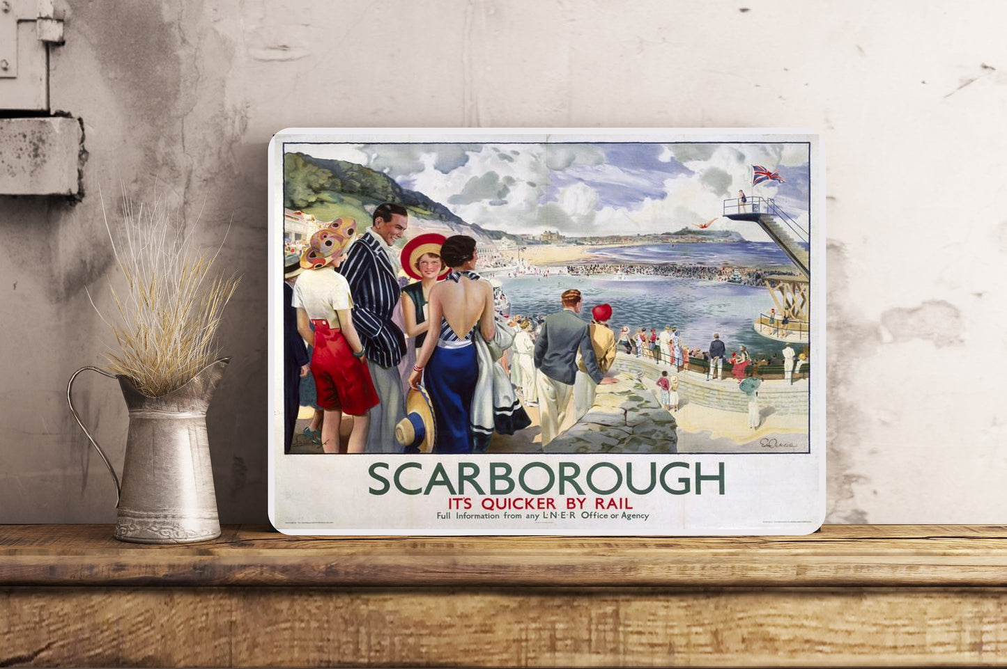 SCARBOROUGH Sign Plaque Vintage Retro Advert METAL Railway Gift Travel Train