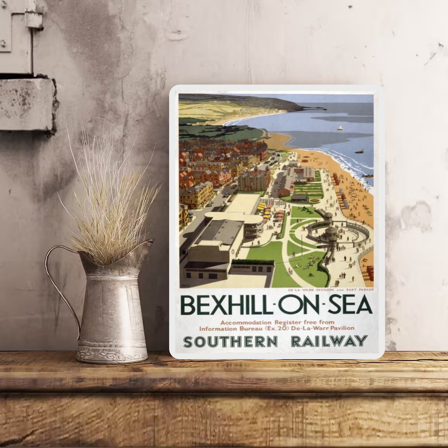 BEXHILL ON SEA Metal Wall Sign Plaque Vintage Retro Advert Railway Gift Travel Train