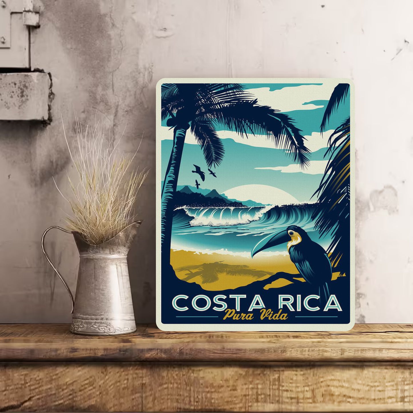 COSTA RICA Travel Sign Plaque Vintage Retro Advert Metal Gift Travel Holiday
