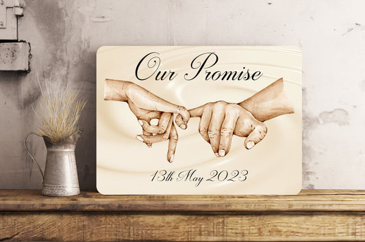 Personalised Metal Pinky Promise Wall Sign Gift Present Friends Waterproof Gift Present Mother Fathers Day Couple Gift Boyfriend Girlfriend